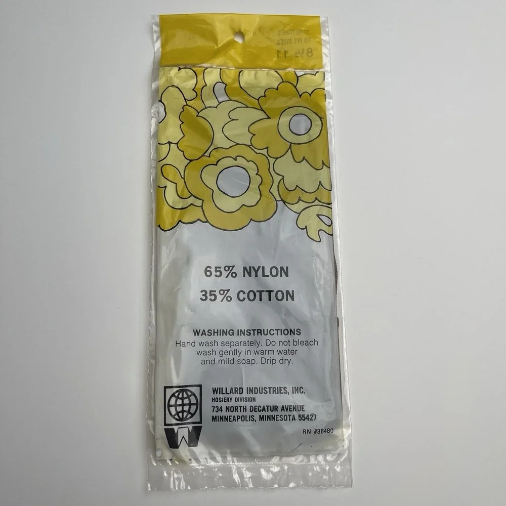 Caprice Vintage 70s Foot Socks Nylon Cotton USA Made 8.5-11 Retro Hosiery NOS‎